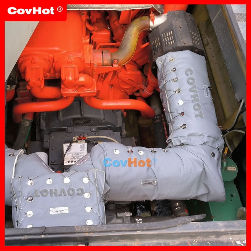 柔性排氣管排煙管絕熱套，工程車輛船舶火車發動機排氣系統防護罩